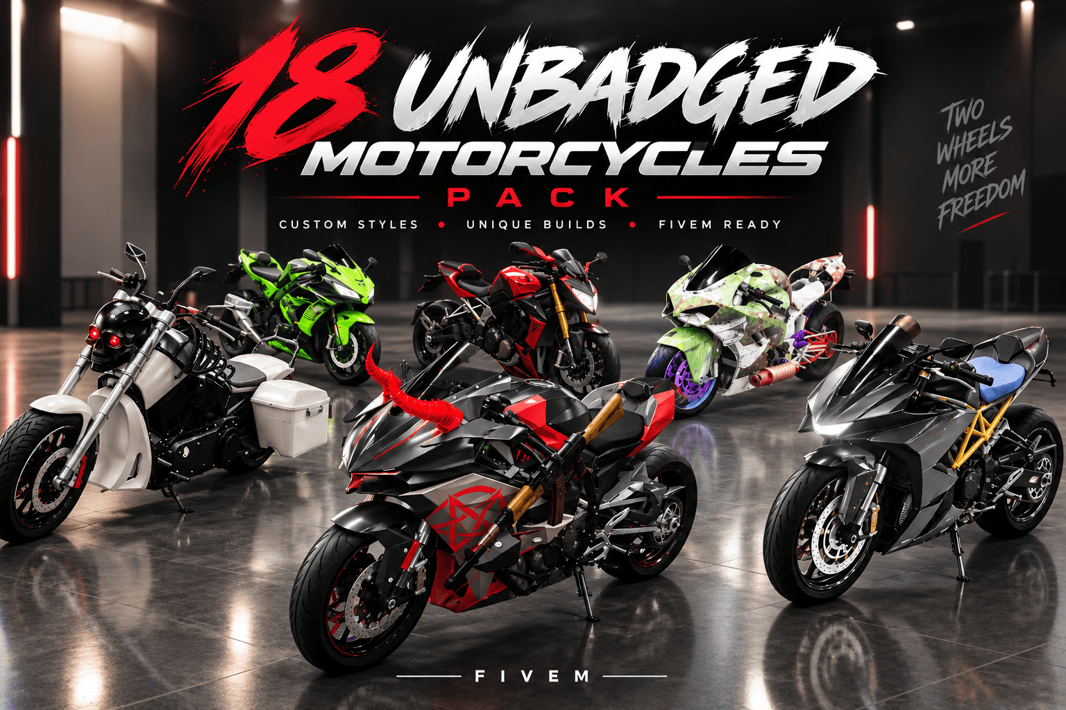 18 Unbadged Motorcycles Pack