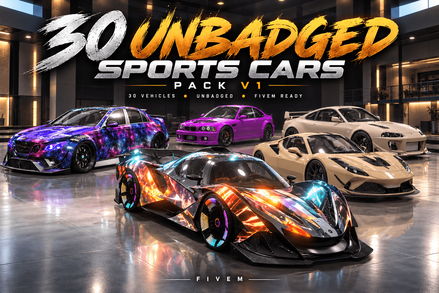 30 Unbadged Sports Cars Pack v1